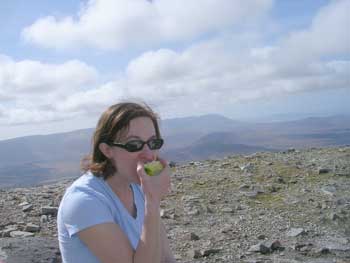 Maryann eats apple